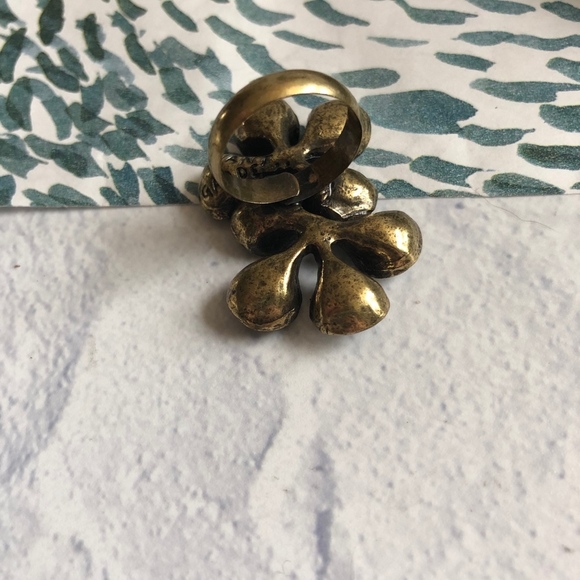 Avant Gard Black Gold Statement Adjustable Ring - Picture 5 of 6